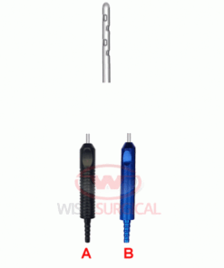 Liposuction Cannula with 2 Lateral 1 Central, 2 Lateral 1 Central Holes with Aspirator Handle