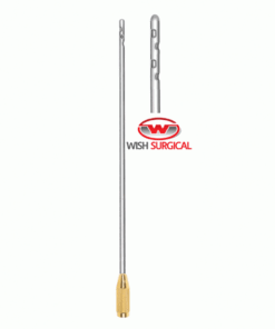 Liposuction Cannula with 2 Lateral 1 Central, 2 Lateral 1 Central Holes with Threaded Handle